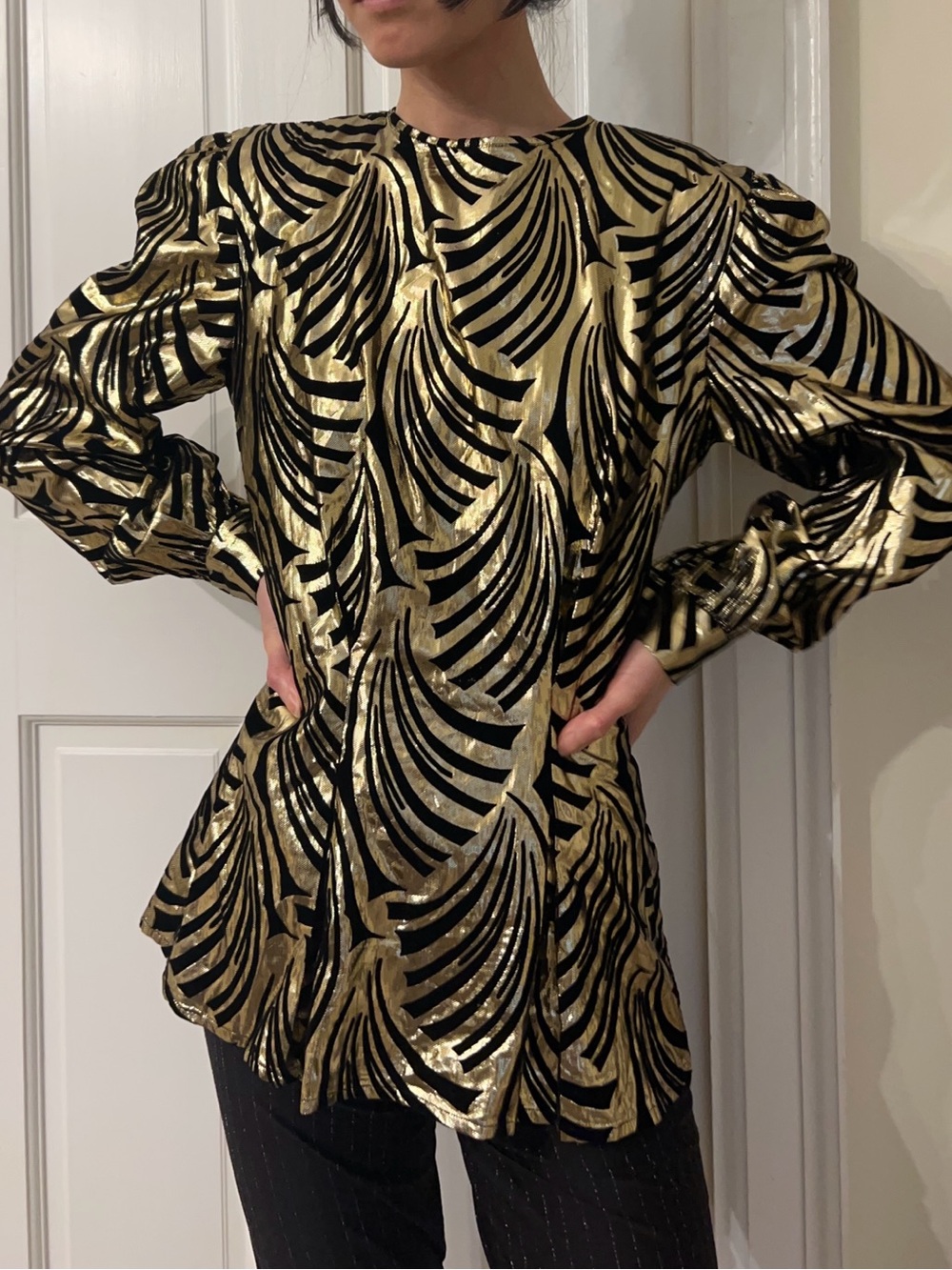 1980s lamé blouse